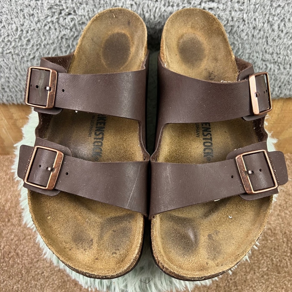 Birkenstock Arizona Dark Brown Birko-Flor Sandals Mens 43 M10 Made in Germany
